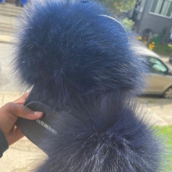Berry Real Fur Custom Slides sizes  (9.5-11) - Picture 1 of 3
